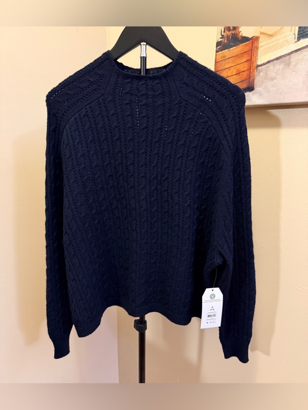 NWT Time And True Sz Small Women's Cable Knit Sweater - Navy